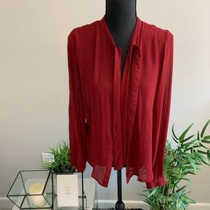 Long Sleeve Chiffon Blouse